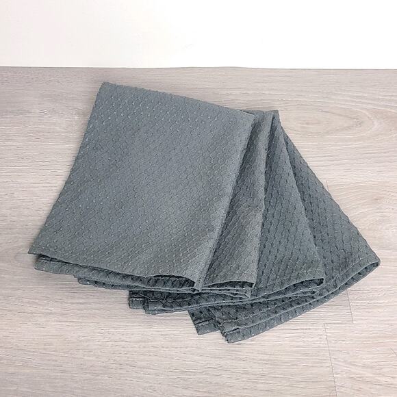 Norwex Napkin Gray Geometric Pattern Set Of 4 - Picture 2 of 6